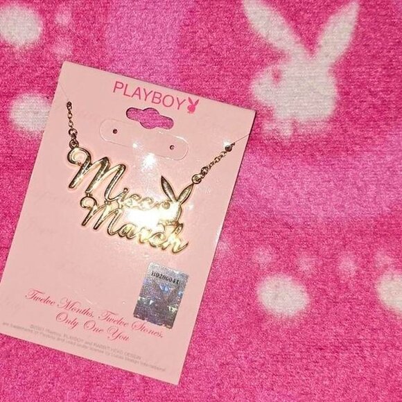Vintage Playboy Playmate Gold Necklace- Miss March - Picture 4 of 4